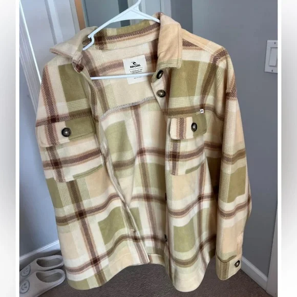 Rip Curl Yellow Plaid Jacket - Picture 3 of 4
